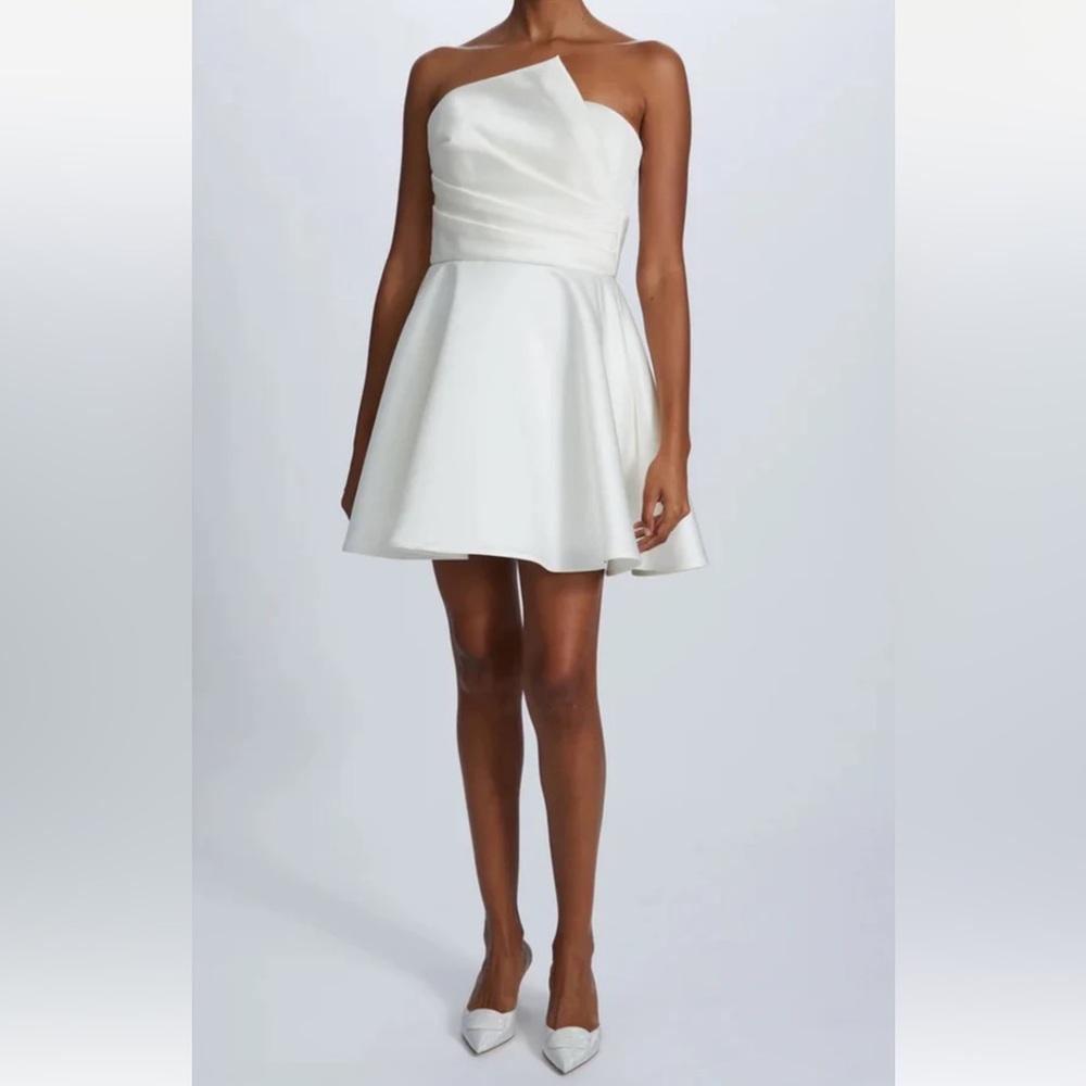 Amsale Satin Duchess Mini Dress Size 6 NWT